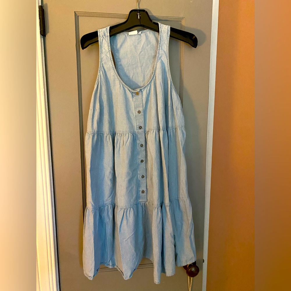 Chambray/Denim racerback dress - get your boots ready